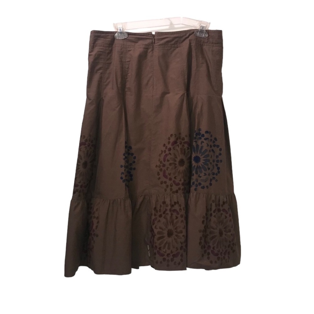 DKNY Chocolate Brown Floral skirt. Size 10 GUC - Picture 6 of 7